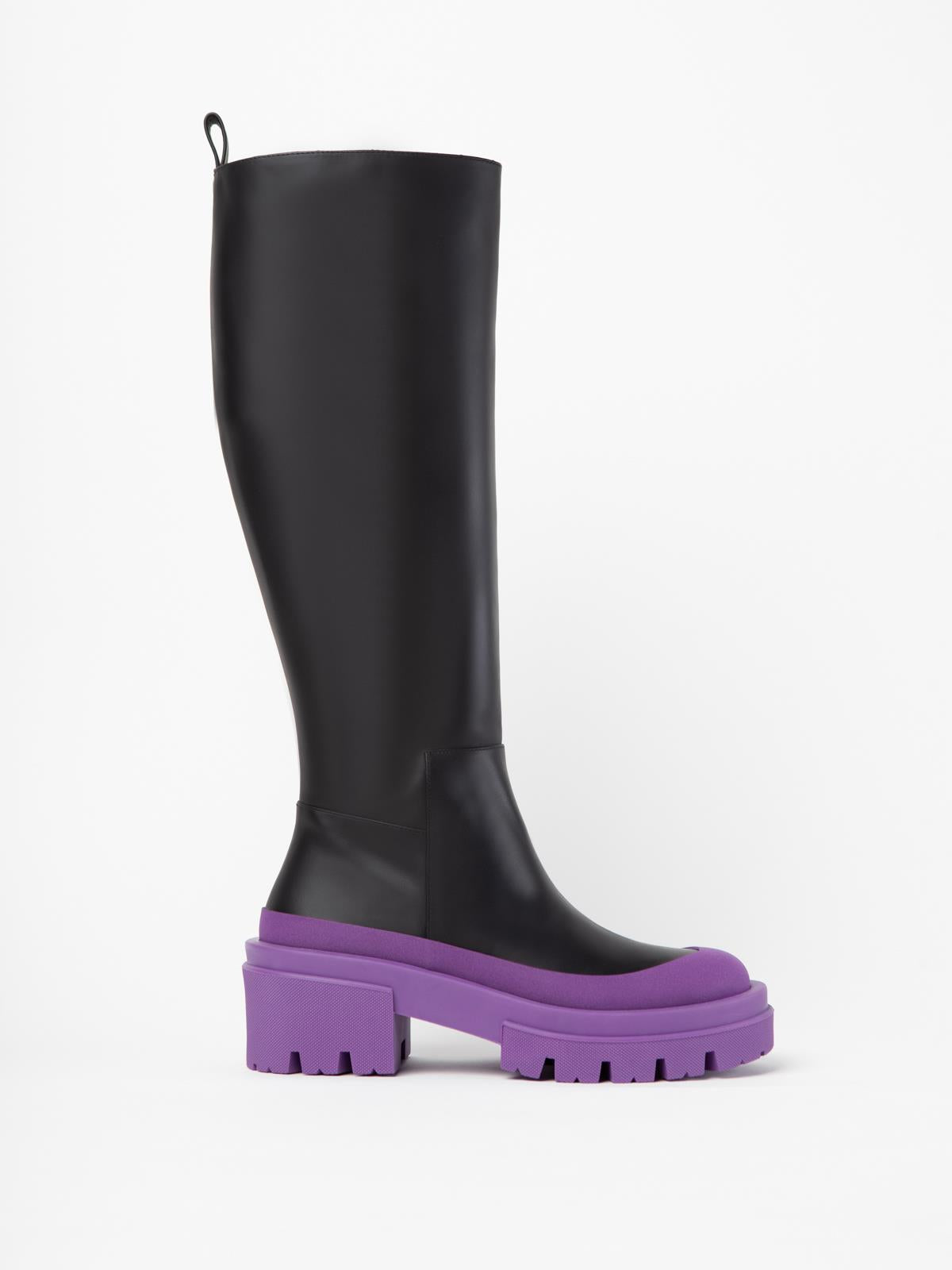 CHANTAL NAPA SILK BLACK SOLE PURPLE