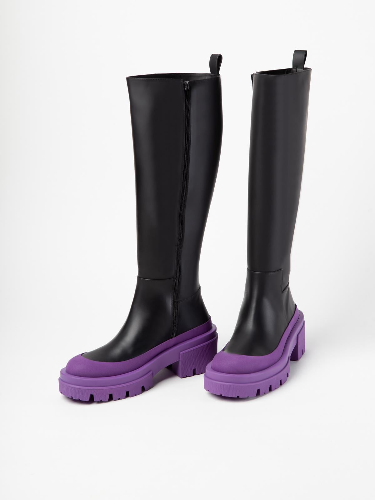 CHANTAL NAPA SILK BLACK SOLE PURPLE